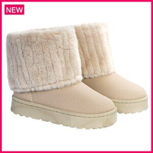Winter Ankle Boots with EVA Sole Warm Faux Fur Outdoor Walking Boots